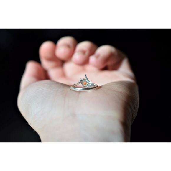 Raw Stone Opal Ring Rough Opal Engagement Ring Natural Opal Jewelry Single Stone - Picture 5 of 9